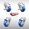 Service Caster 3.5 Inch SS Blue Polyurethane Wheel Swivel Bolt Hole Caster Set with 2 Brake SCC-SSBH20S3514-PPUB-BLUE-TLB-2-S-2 - alternate 1